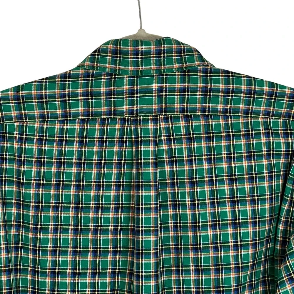 Polo Ralph Lauren Mens XL Custom Fit‎ Green Plaid Button Down Long Sleeve Shirt